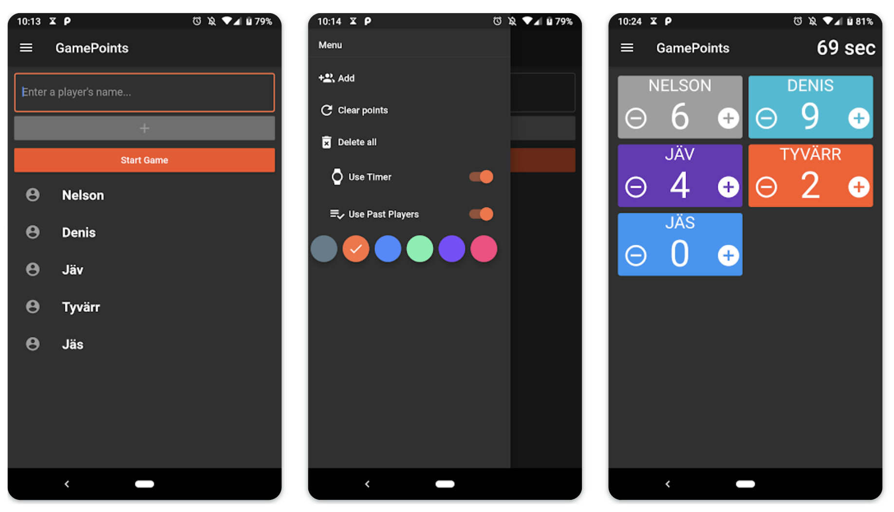 Gamepoints app screenshot